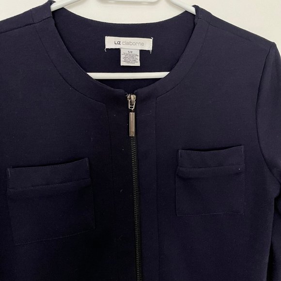 3 for $30 Liz Claiborne women office jacket navy blue size S - Picture 2 of 9